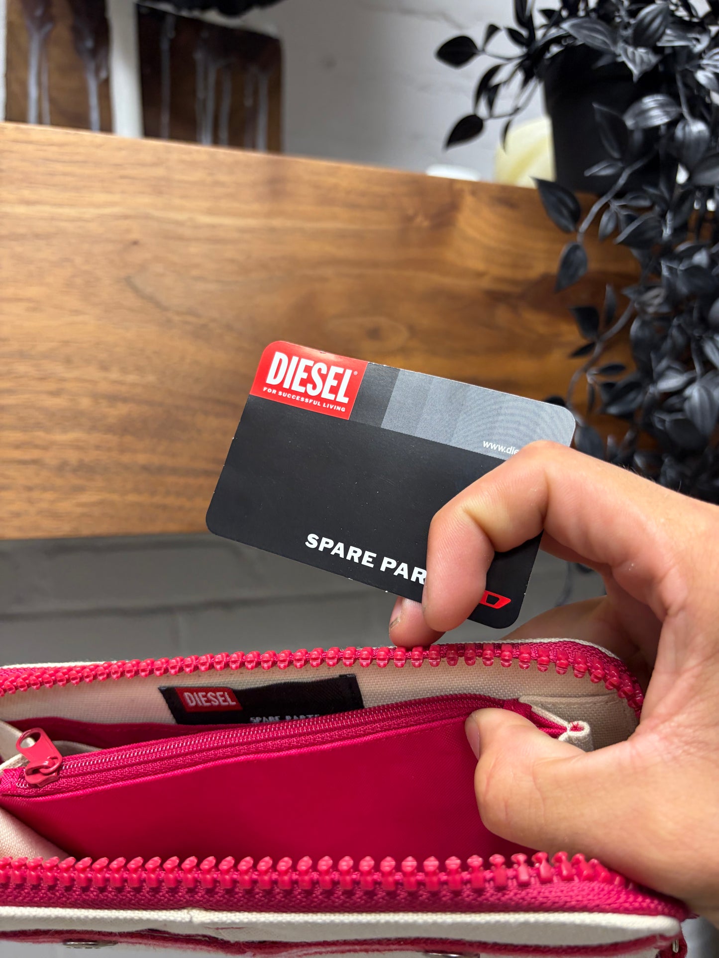 2000s Diesel Tan/Pink ‘Spare Parts’ Long Wallet
