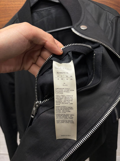 SS2019 Rick Owens ‘Babel’ Mainline Black Classic ‘Flight’ Bomber Jacket