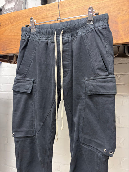 AW2019 Rick Owens ‘Larry’ Black Cargo Jogger Drawstring Sweatpants