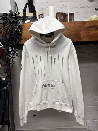 AW2020 Undercover ‘Fallen Man’ Arrow Rain White Graphic Hoodie