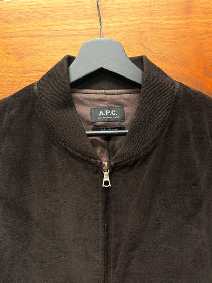 A.P.C. Dark Brown Velvet Bomber Jacket