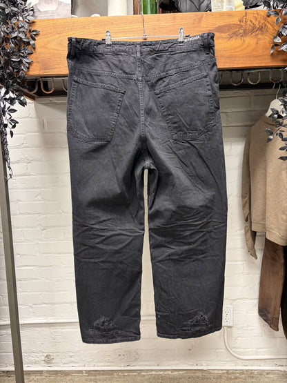 2023 Balenciaga ‘Skater’ Black Wide Leg Drawstring Denim