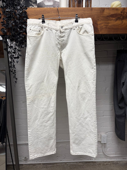 Helmut Lang ‘Vintage Broken Denim’ White Bootcut Jeans