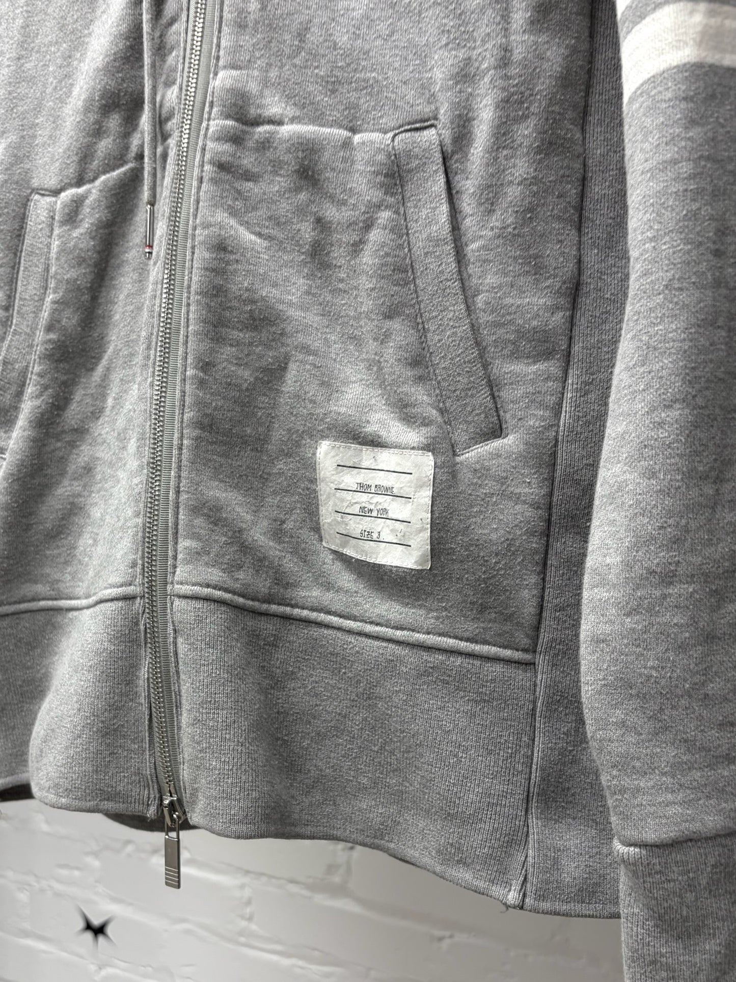 Thom Browne Classic Stripe Logo’ Zip Up Hoodie