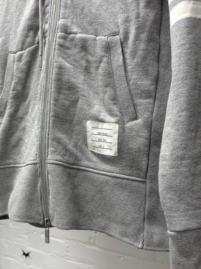 Thom Browne Classic Stripe Logo’ Zip Up Hoodie
