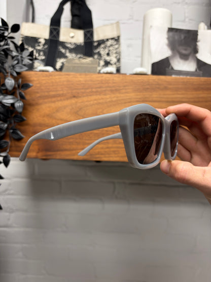 Balenciaga BB Logo Grey Square Shape Black Tinted Sunglasses