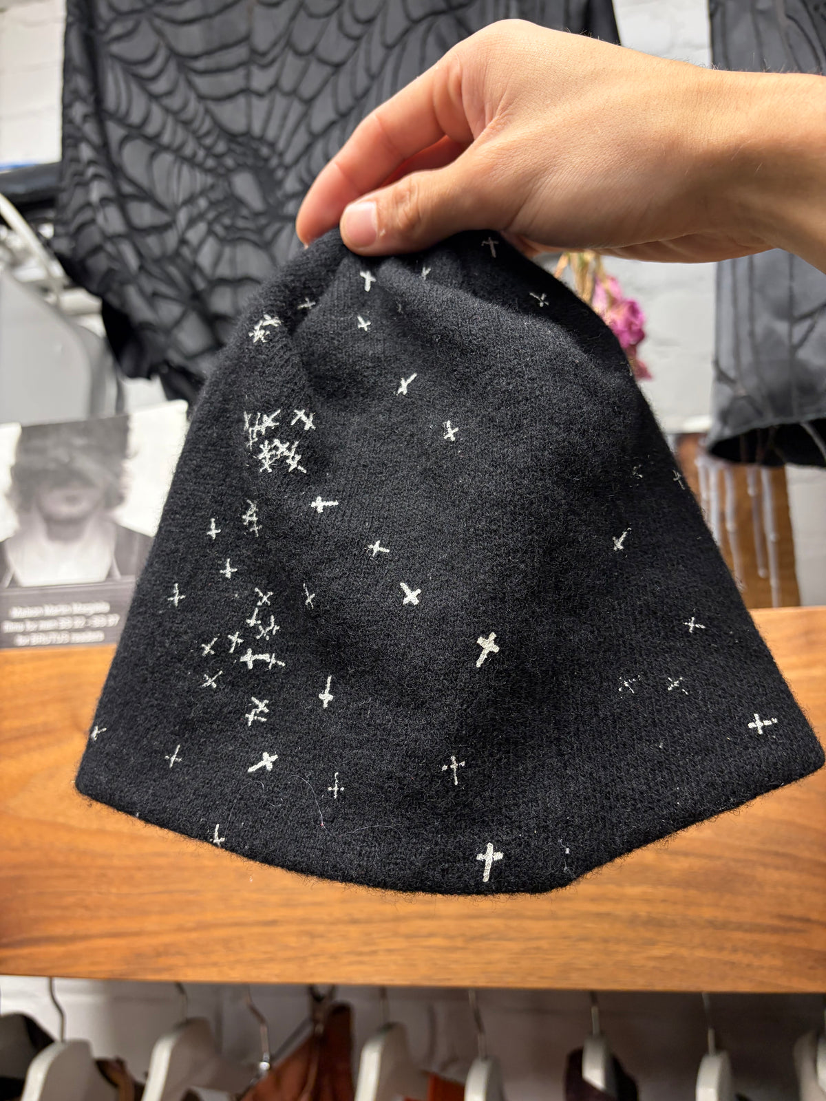 AW2002 Undercover ‘Witches Cell Division’ Black/White Cross Beanie
