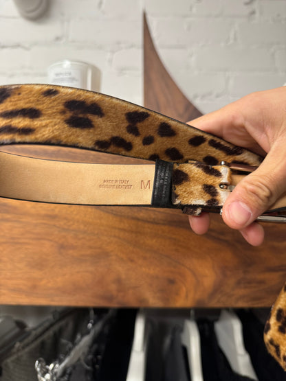 Maison Margiela ‘Pony-Hair’ Leopard Patterned Leather Belt