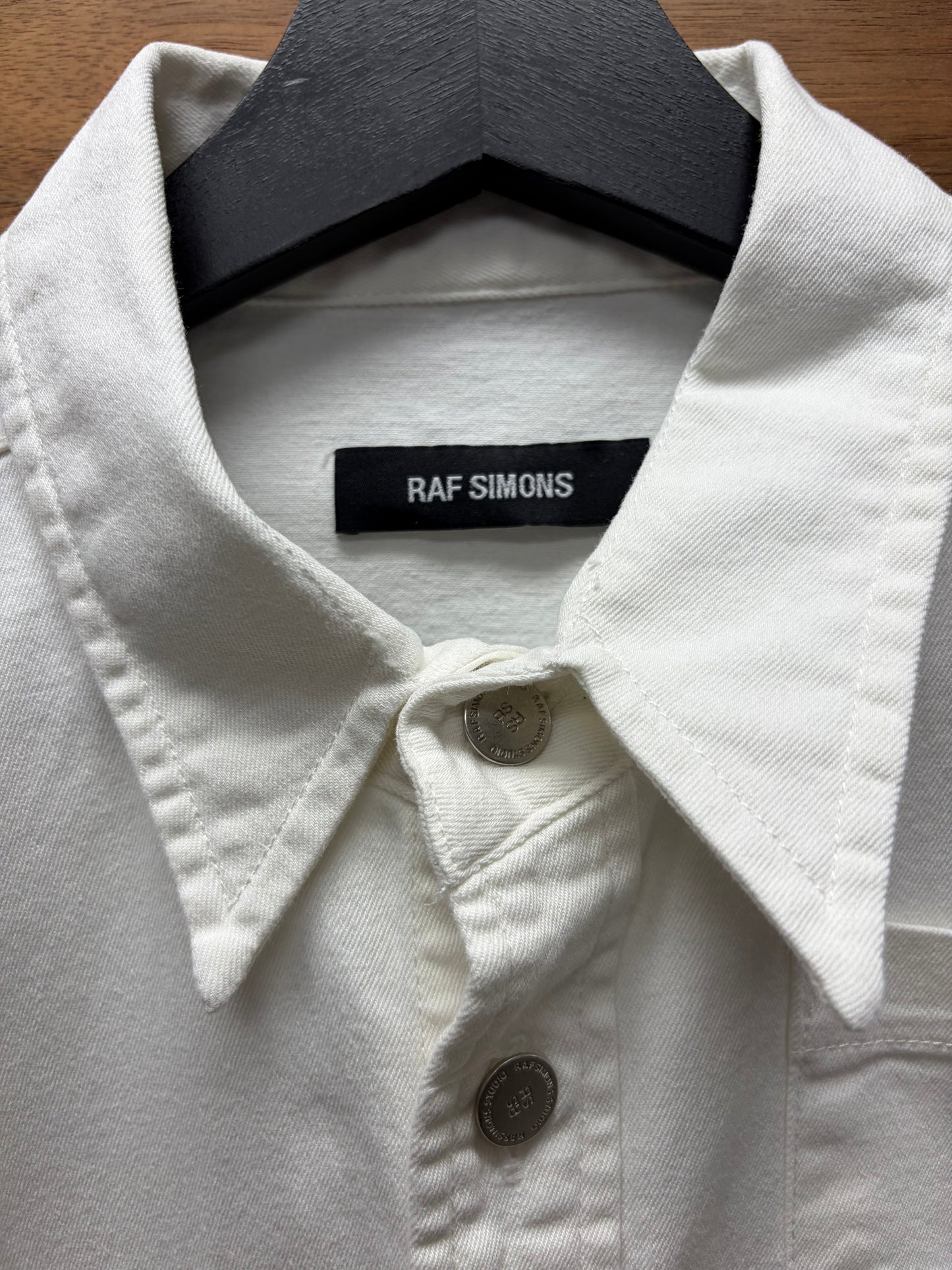 AW2015 Raf Simons x Brian Calvin ‘Guitar Boy’ White Denim Button Up Shirt