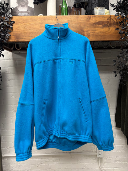 2022 Balenciaga ‘Sporty B Logo’ Blue Zip-Up Fleece Sweater