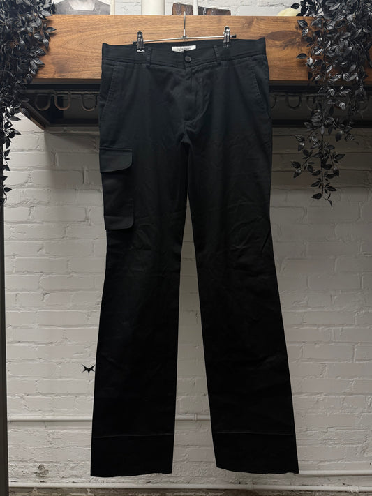 2000s Yves Saint Laurent Rive Gauche Slim Cut Flared Leg ‘Flap Pocket’ Trousers