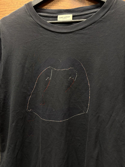 2016 Saint Laurent by Hedi Slimane ‘Blood Luster’ Black Fangs Graphic T-Shirt
