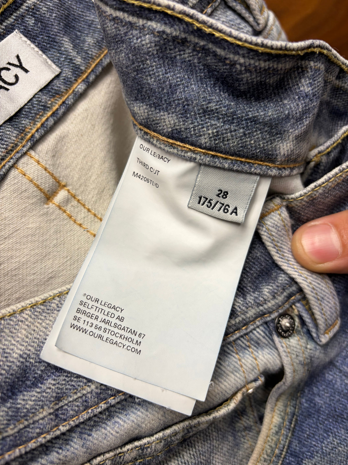 Our Legacy Trompe L’œil ‘Third Cut’ Washed Blue Denim