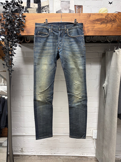 Dior Homme ‘Dirt Washed’ Raw Blue Skinny Jeans