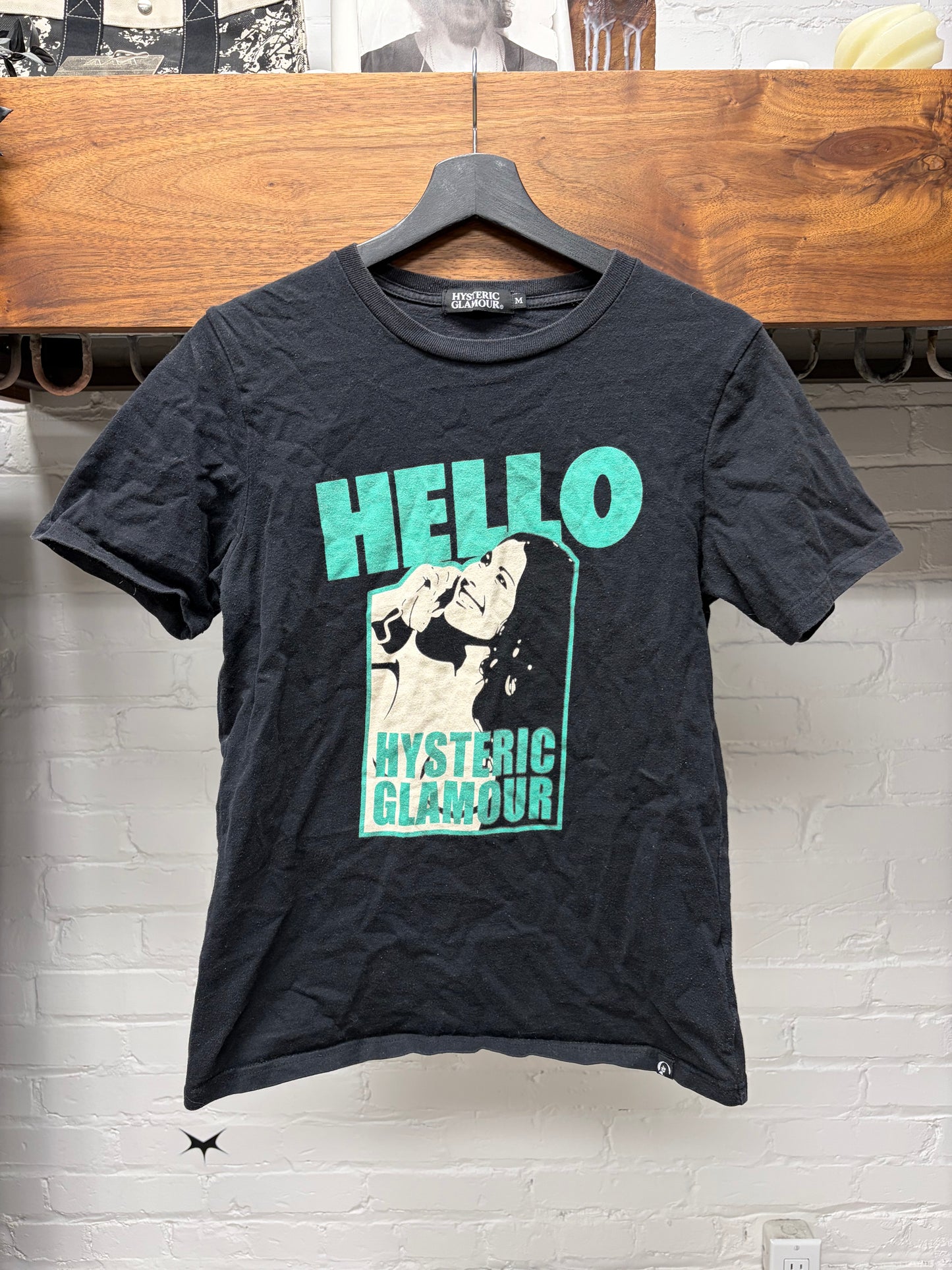 Hysteric Glamour ‘Phone Call’ Black/Green Graphic T-Shirt