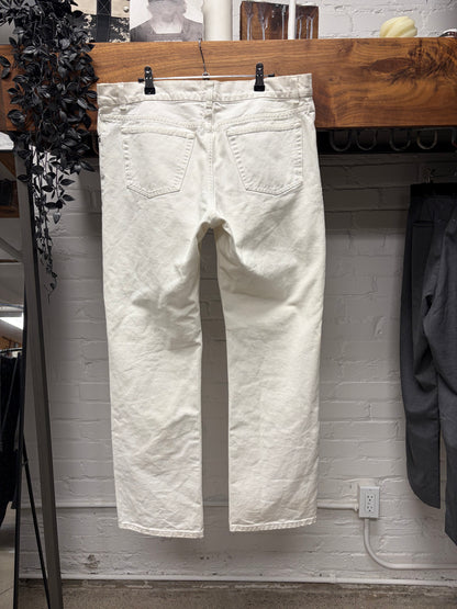 Helmut Lang ‘Vintage Broken Denim’ White Bootcut Jeans