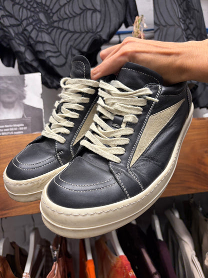 Rick Owens Mainline ‘Vans’ Black/Milk Leather Low Top Sneakers