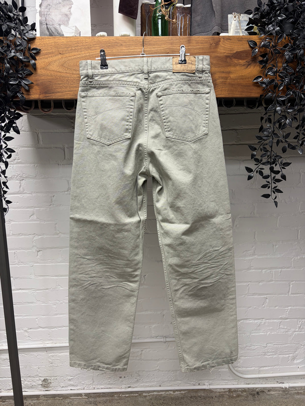 2022 Balenciaga Dirt Washed Grey Bootcut Denim