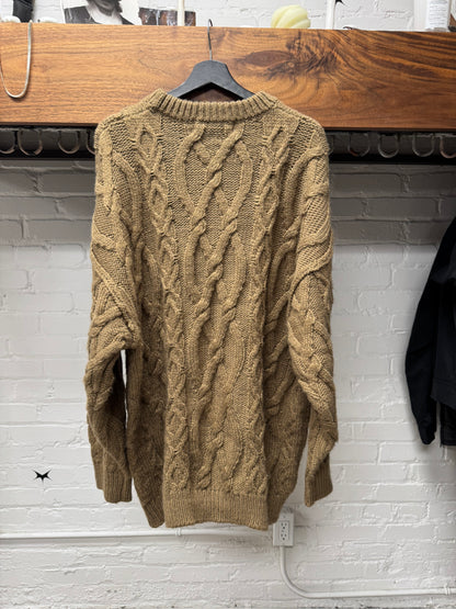 Undercover x G.U. Brown Cable Knit Oversized Sweater