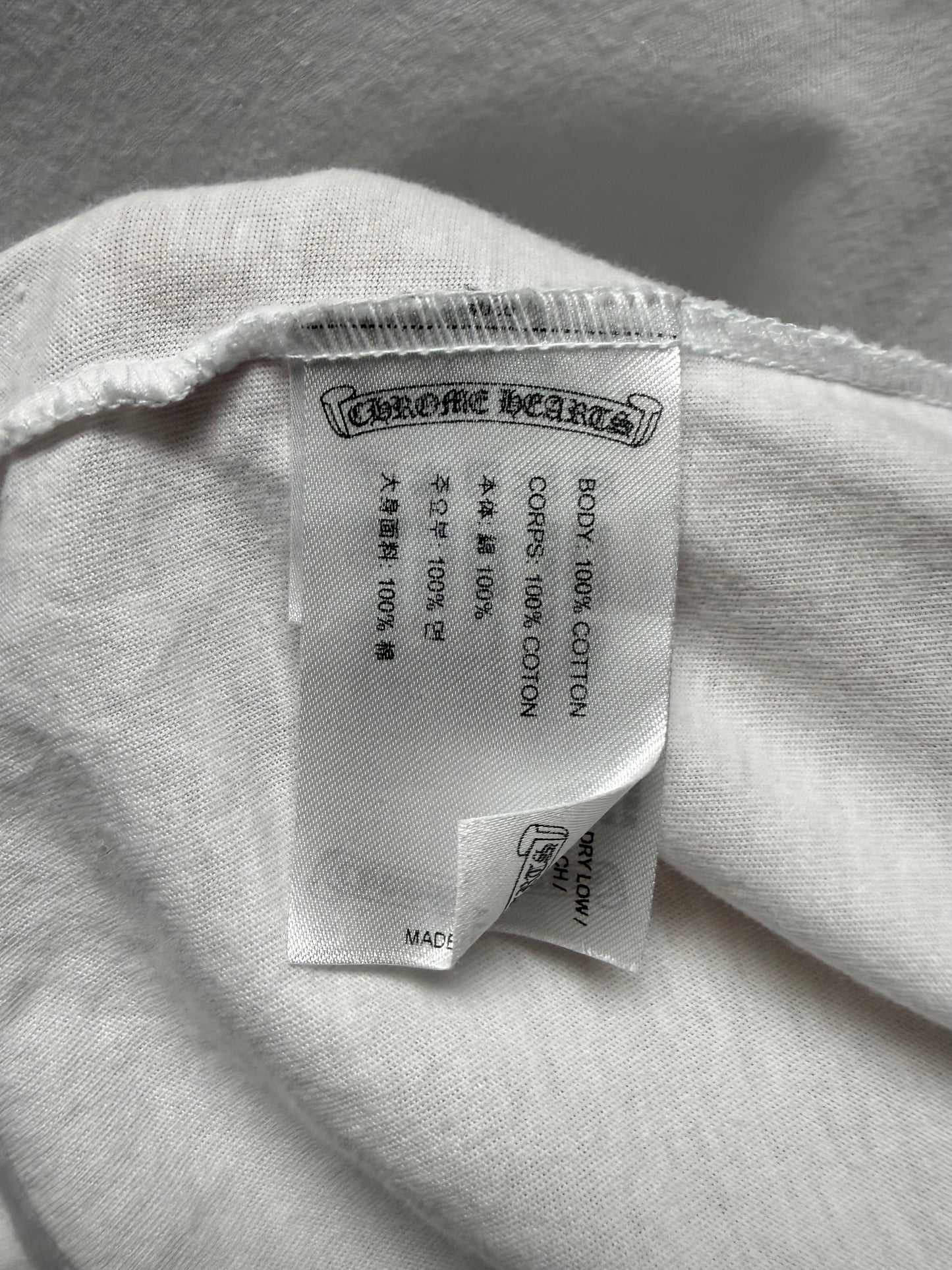 Chrome Hearts ‘Horseshoe’ Plus Cross Logo White Graphic T-Shirt