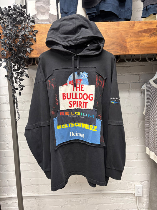 AW2019 Vetements ‘Bulldog Spirit’ Reconstructed Patchwork Hoodie