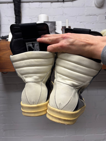 SS2015 Rick Owens ‘Faun’ Silver/Milk Leather High Top Sneakers