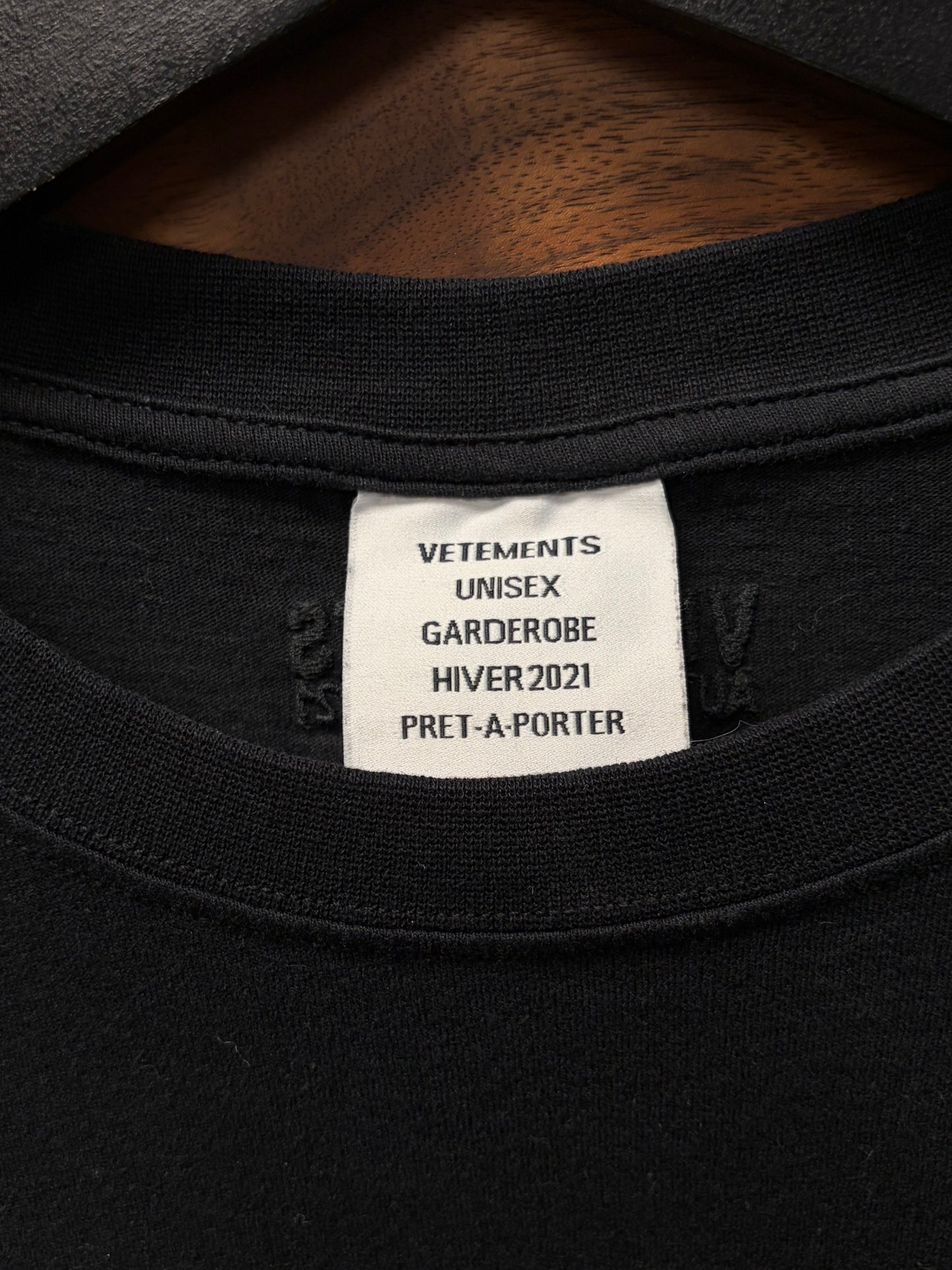 AW2021 Vetements ‘Basic Logo’ Black T-Shirt
