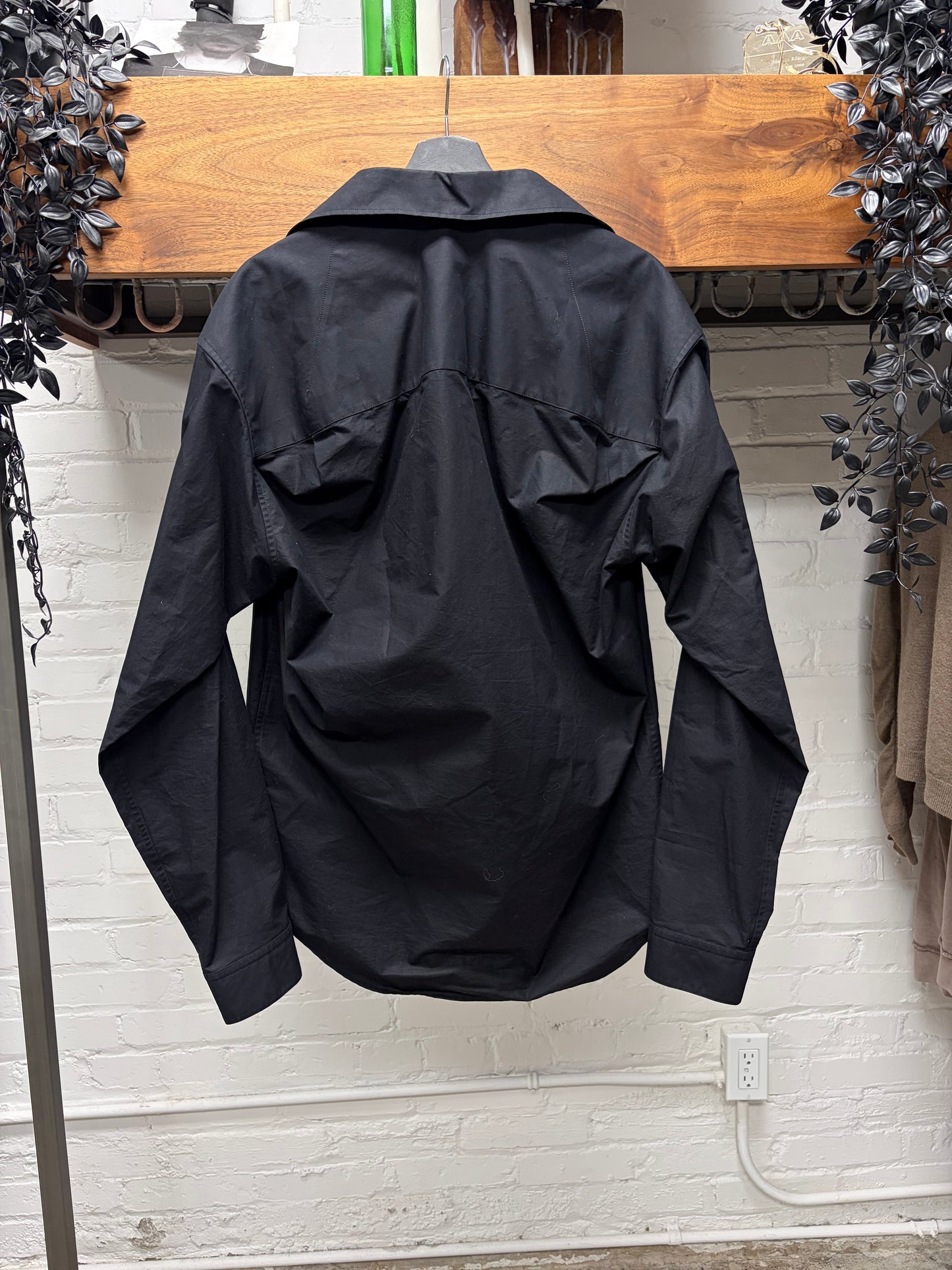 2023 Balenciaga Oversized Black ‘Drop Shoulder’ Button Up Shirt
