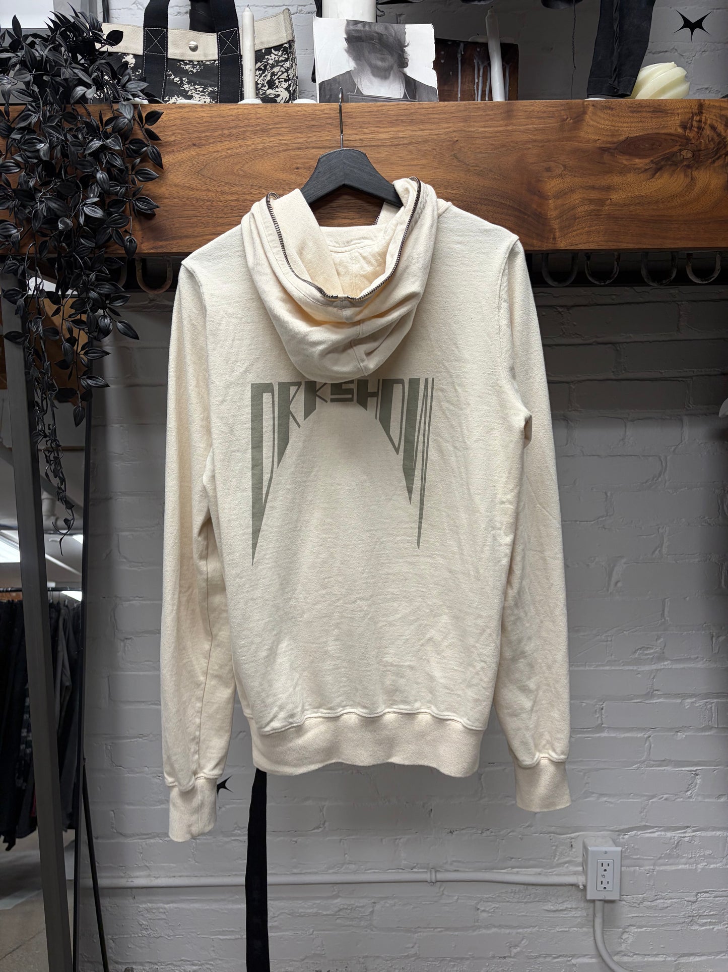Rick Owens ‘DRKSHDW’ Milk White ‘Gimp’ Full-Zip Hoodie