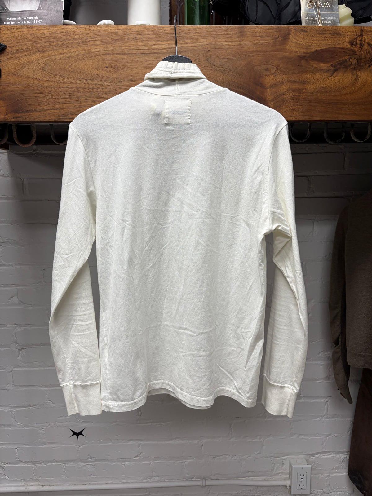 Takahiro Miyashita the Soloist ‘Exposed Zipper’ White Cotton Long Sleeve Shirt