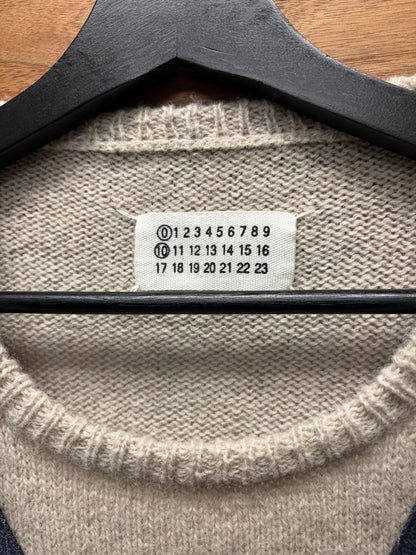 Maison Martin Margiela ‘Trompe L’œil’ Artisinal (0) Reconstructed Pinstripe Vest/Wool Sweater