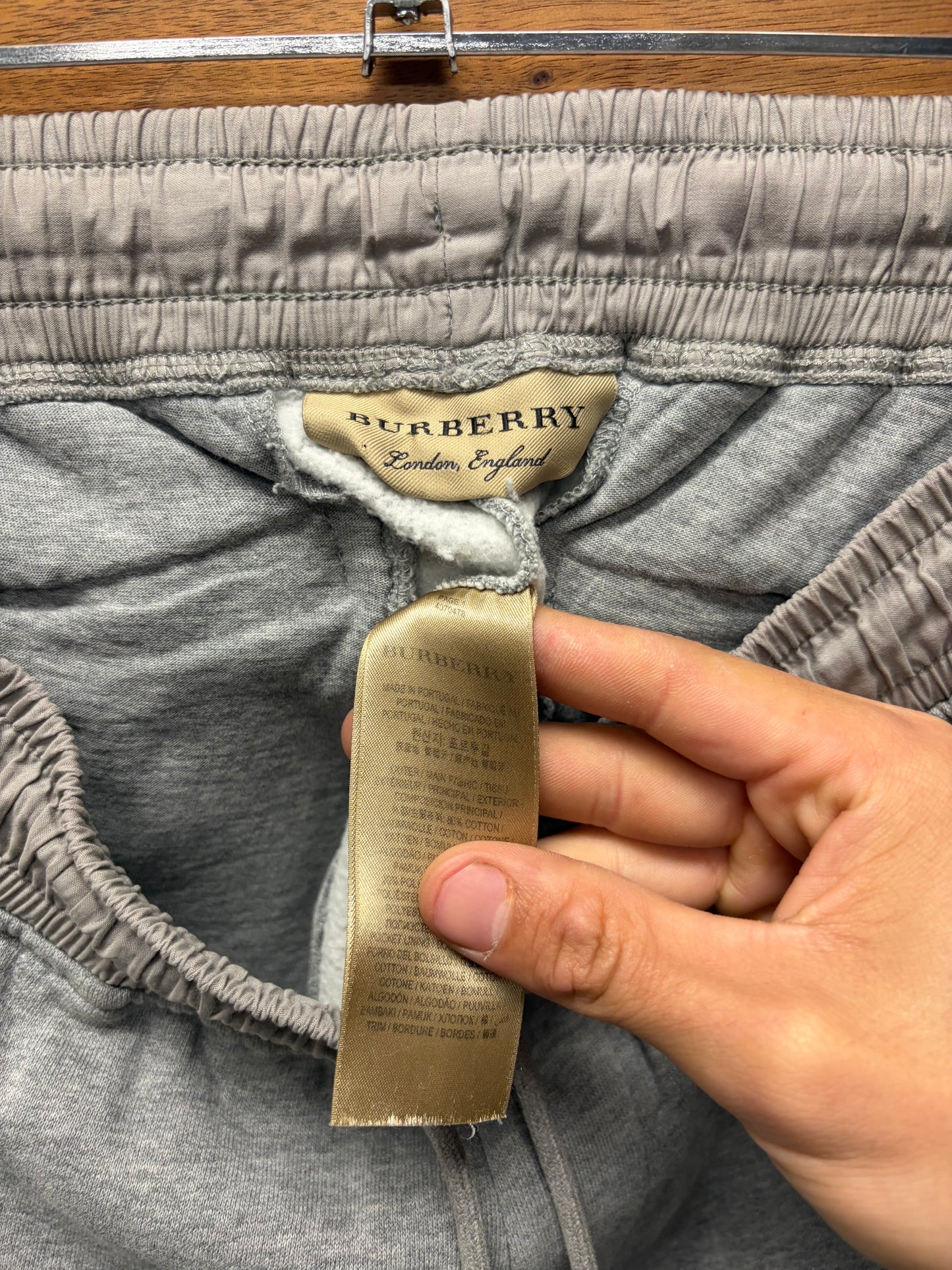 Burberry Embroidered Logo Grey Sweatpants
