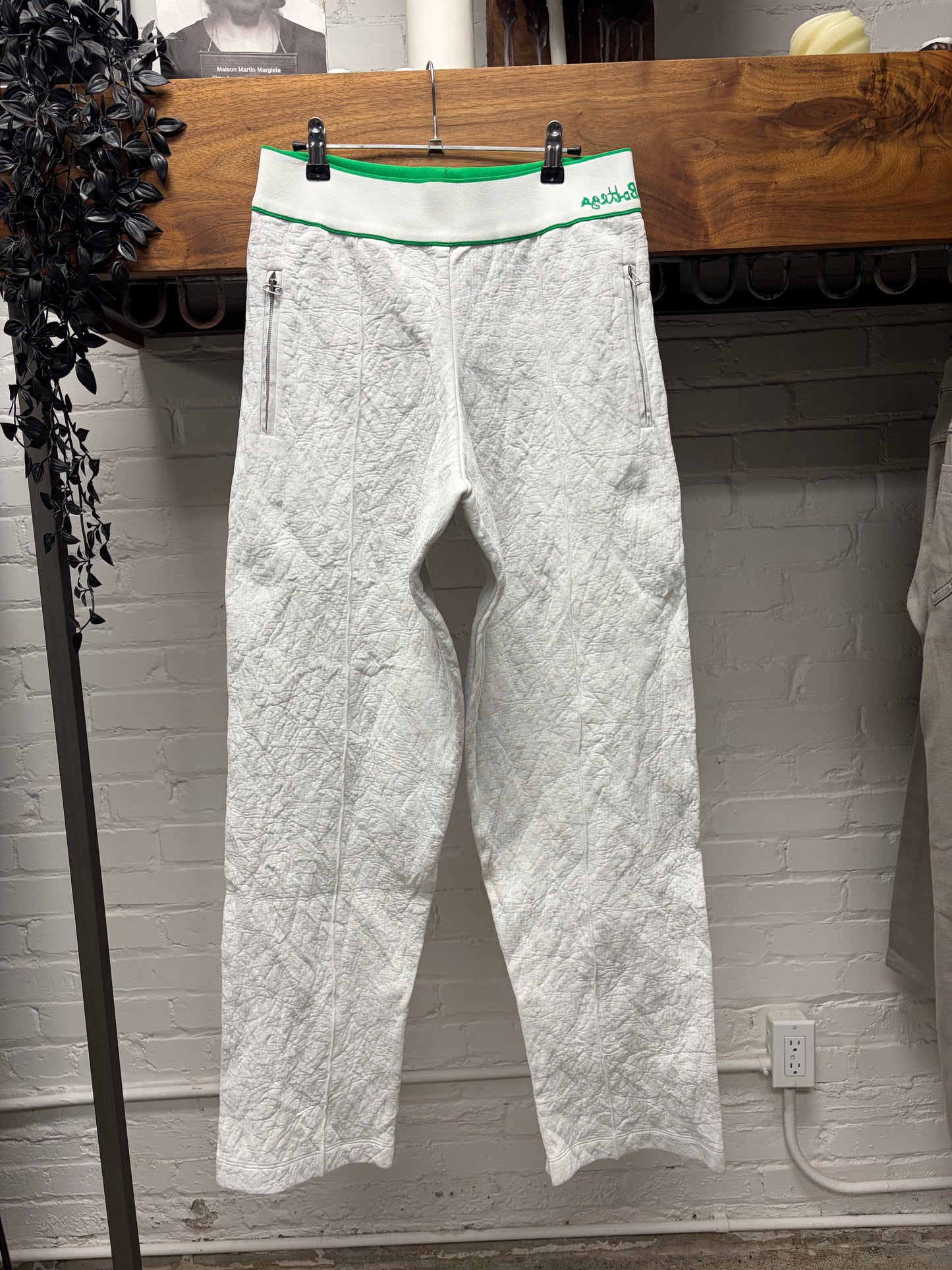 SS2022 Bottega Veneta White/Green Track Pants