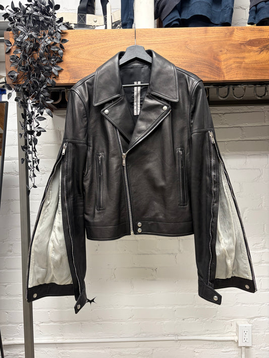 SS2020 Rick Owens ‘Tecuatl’ Dracubiker Black Calfskin Leather Perfecto Jacket