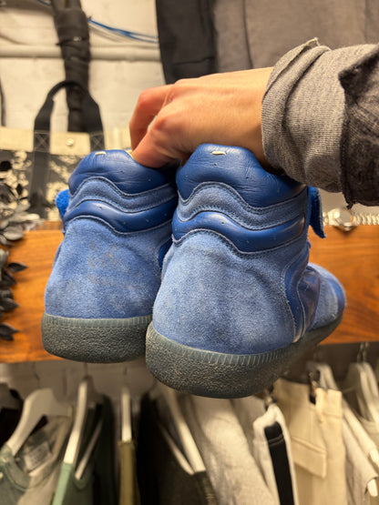 Margiela G.A.T. Blue Leather Mid Top Sneakers