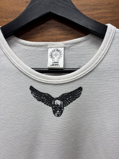 Chrome Hearts White Thermal ‘Foti Skull’ Long Sleeve Shirt