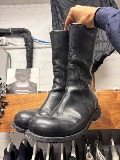 Rick Owens ‘Creeper’ Black Leather ‘Goodyear Sole’  Combat Boots