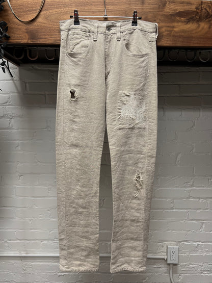 00s Junya Watanabe Sashiko Stitch Distressed Boot Cut Denim