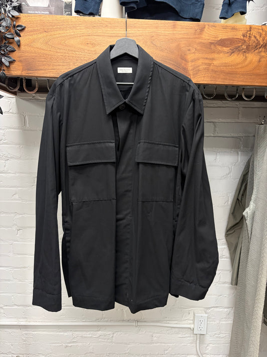 Dries Van Noten Military Inspired Collared Cargo Shirt