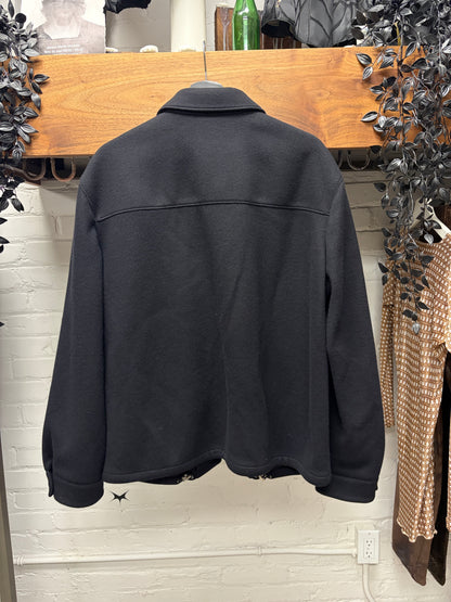 2021 Prada Wool/Cashmere Blend Black ‘Blouson’ Zip-Up Jacket