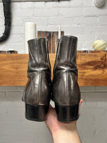 SS2018 Saint Laurent Gunmetal ‘Wyatt’ Pointed Toe Boots