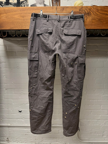 Heliot Emil Technical Grey Panelled Cargo Pants