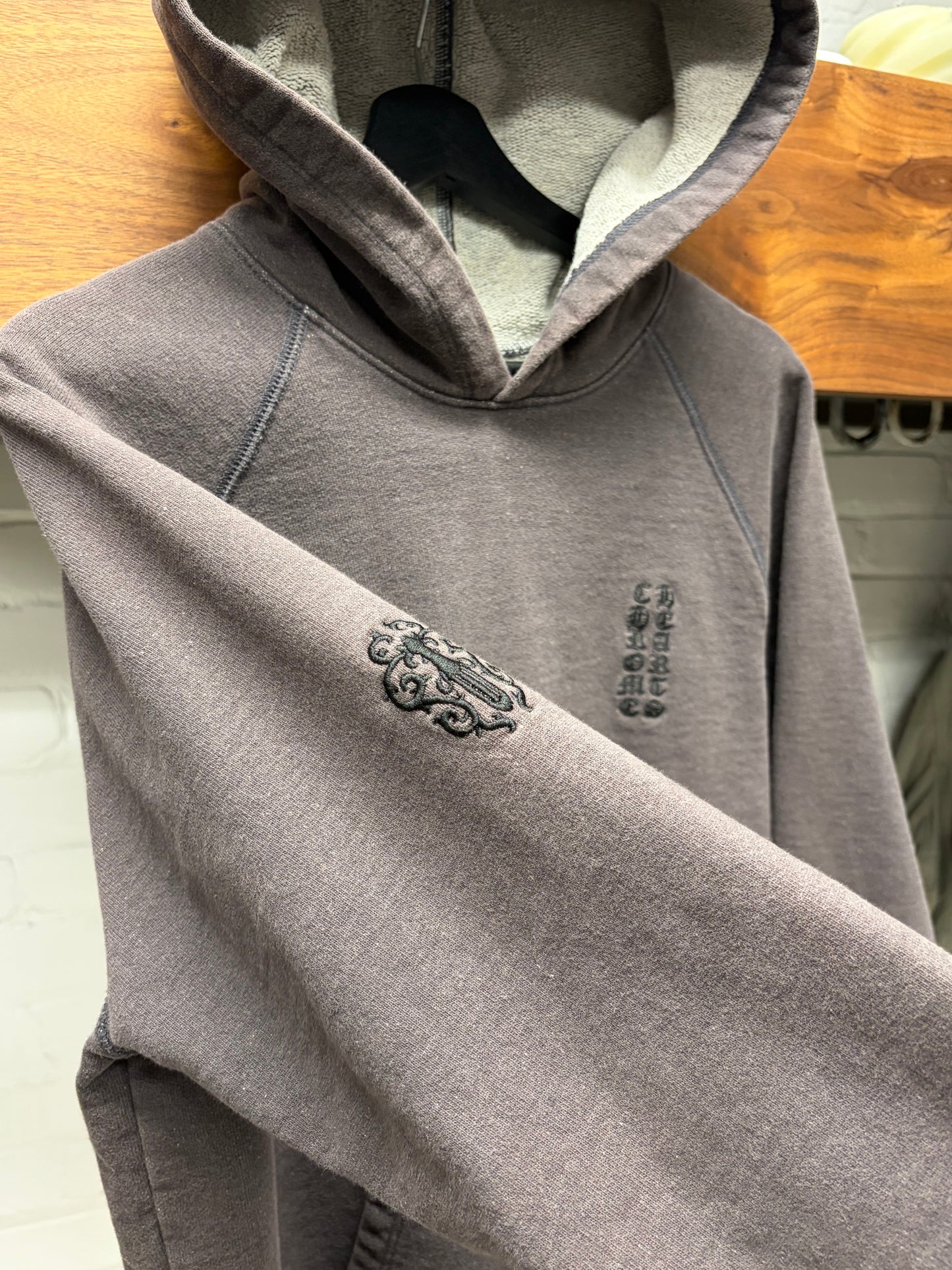Chrome Hearts ‘Y-Not’ Embroidered Logo Grey Pullover Hoodie