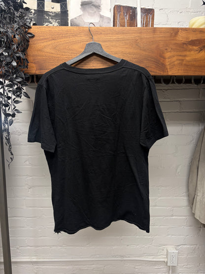 2018 Saint Laurent ‘Cursive Logo’ Small Shoulder Hit Graphic T-Shirt