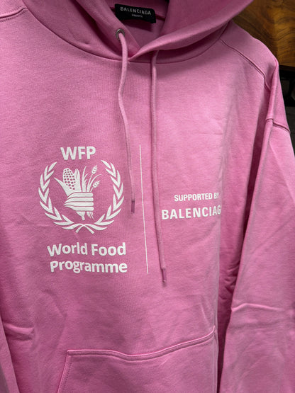 2022 Balenciaga World Food Programme Pink Pullover Hoodie