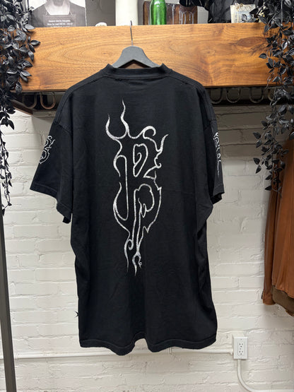 AW2023 Balenciaga ‘Darkwave’ Distressed Black Logo T-Shirt