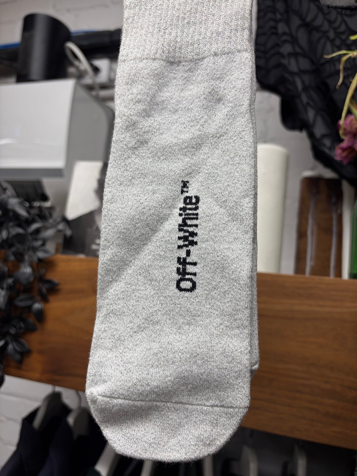 Off-White Arrows Silver/Black ‘Arrows Logo’ Socks
