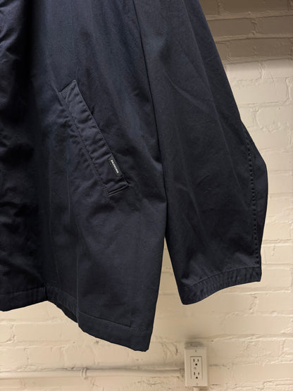 2024 Balenciaga Oversized Navy Blue Cotton Hooded ‘Work Jacket’