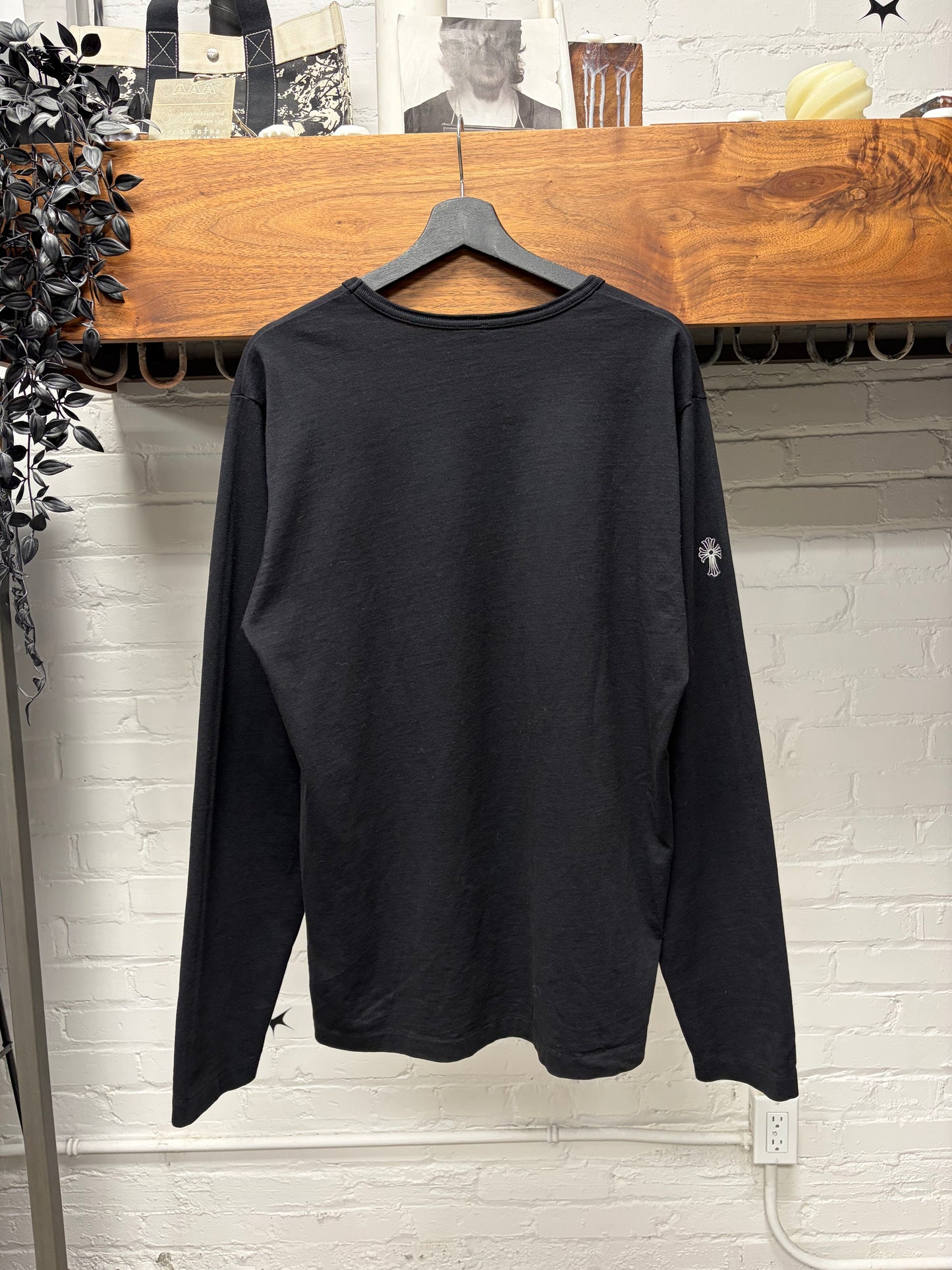 Chrome Hearts GRP Black Embroidered Logo Long Sleeve Shirt