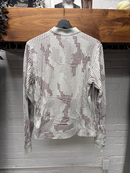 Stone Island ‘Grid Camo’ Red/White Long Sleeve Shirt